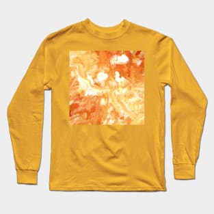 Swirls of Orange and White Long Sleeve T-Shirt